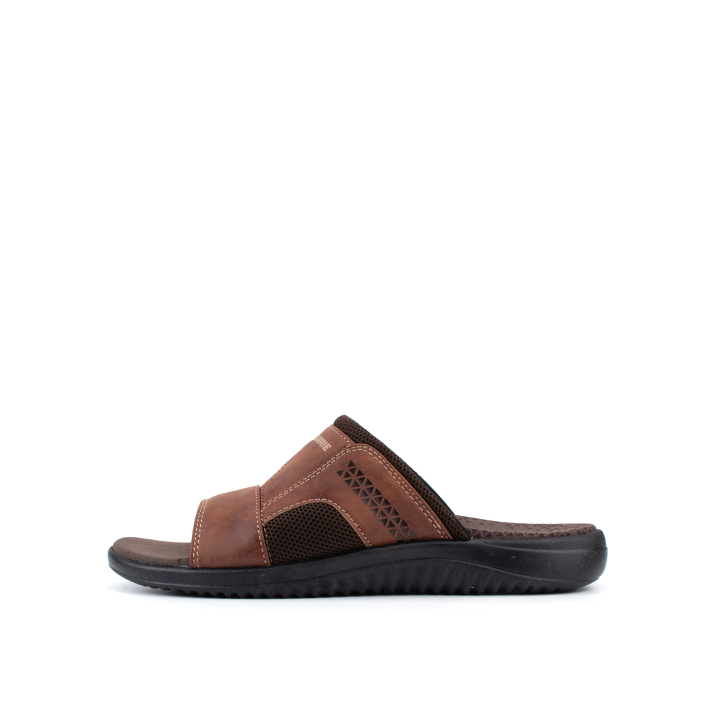 LARRIE Men Brown Open Toe Strap Sliders