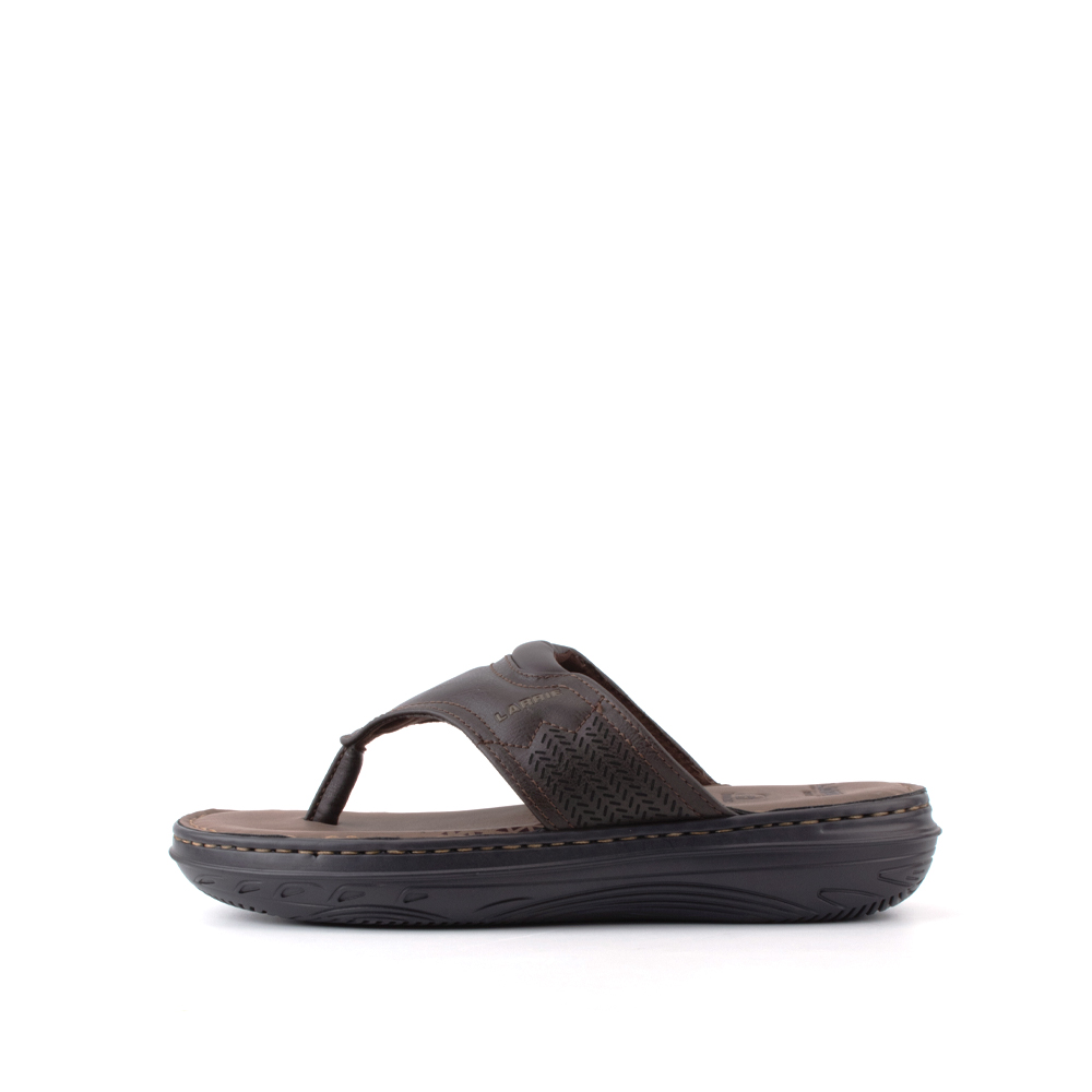 LARRIE Men Dark Coffee Microfiber Walking Sandals