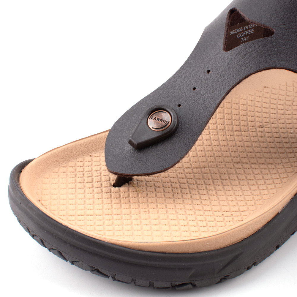 LARRIE Men Coffee Fashion Casual Clip Thong Sandals (Big Sizes Available) - Image 5