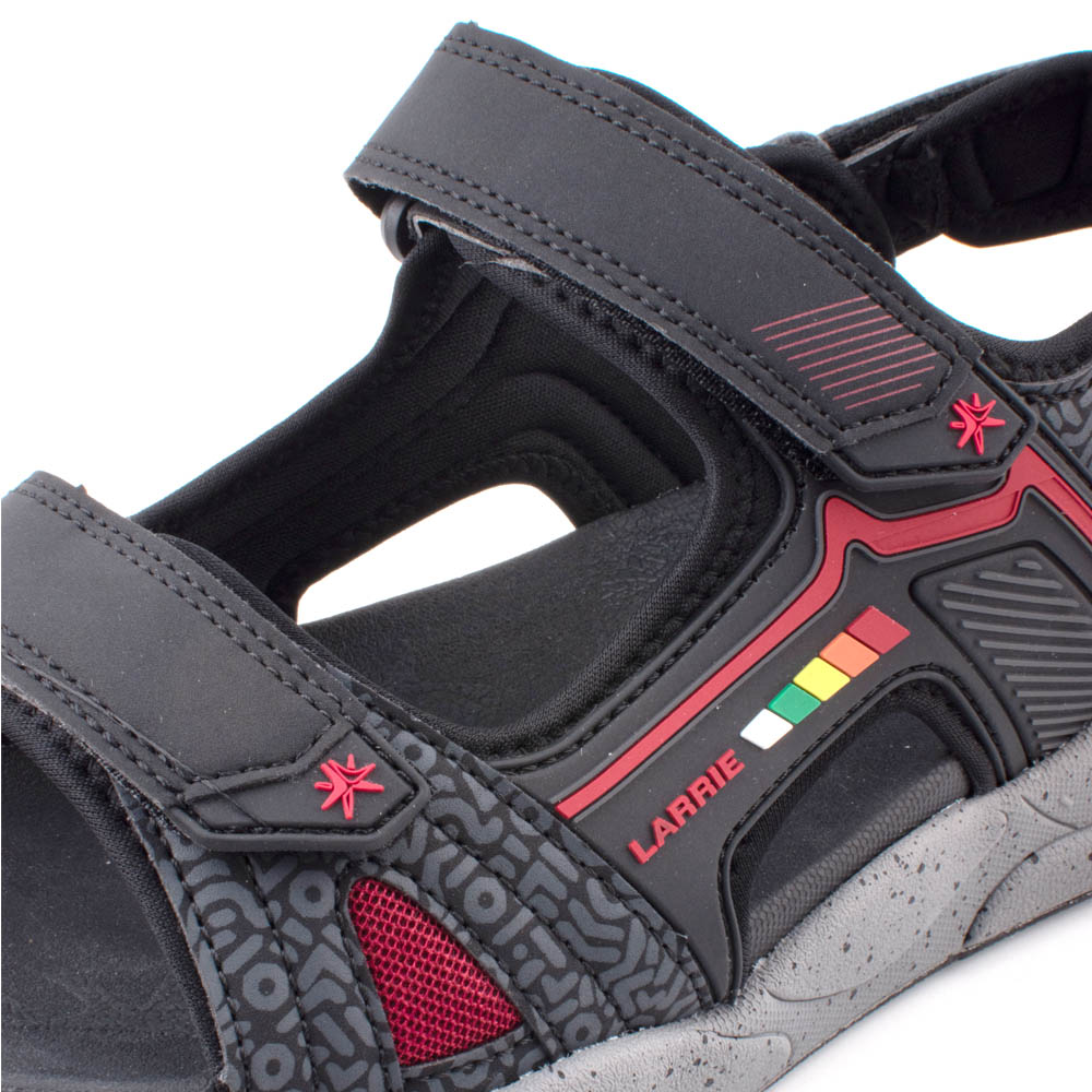 LARRIE Men Black Active Comfy Sandals - Image 5