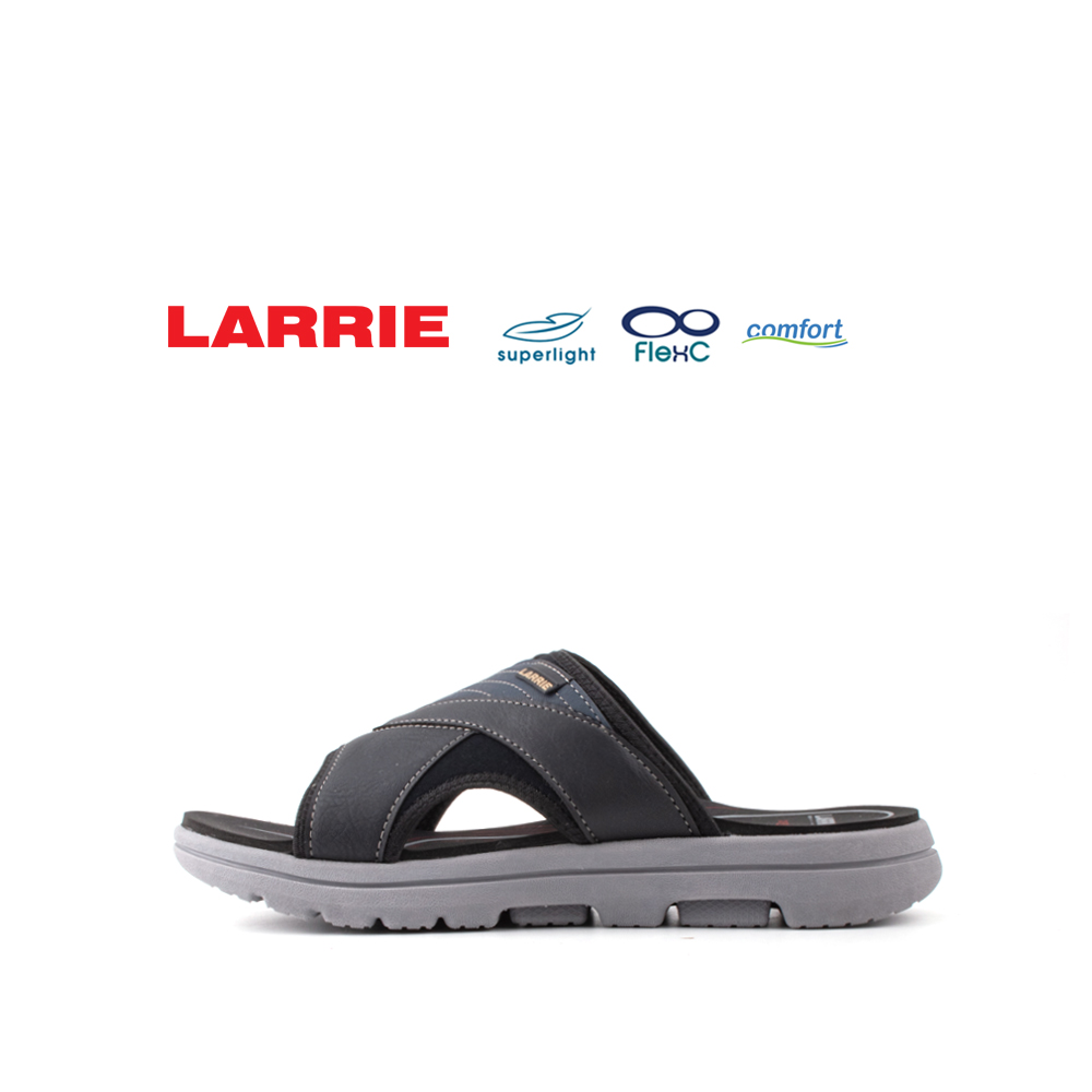 LARRIE Men Black All Day Comfort Sliders (Big Size Available) 592400-682SV-1P-BLACK