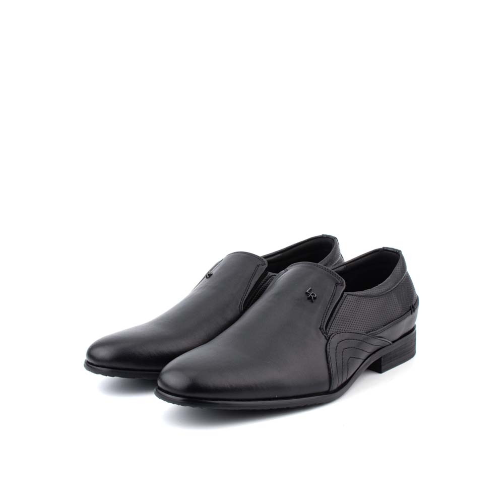LR LARRIE Men's Black Smart Dress Formal Slip On Shoes - Image 2