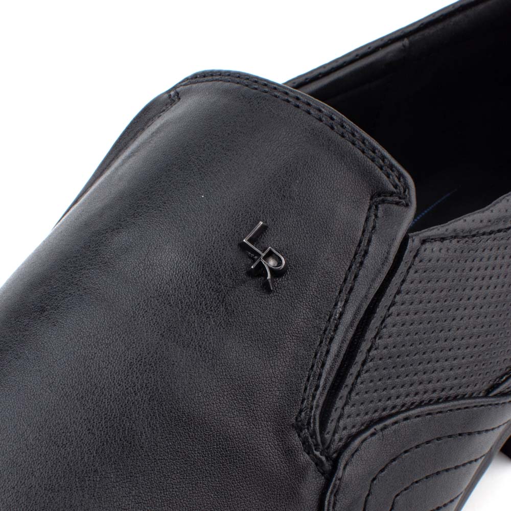 LR LARRIE Men's Black Smart Dress Formal Slip On Shoes - Image 4