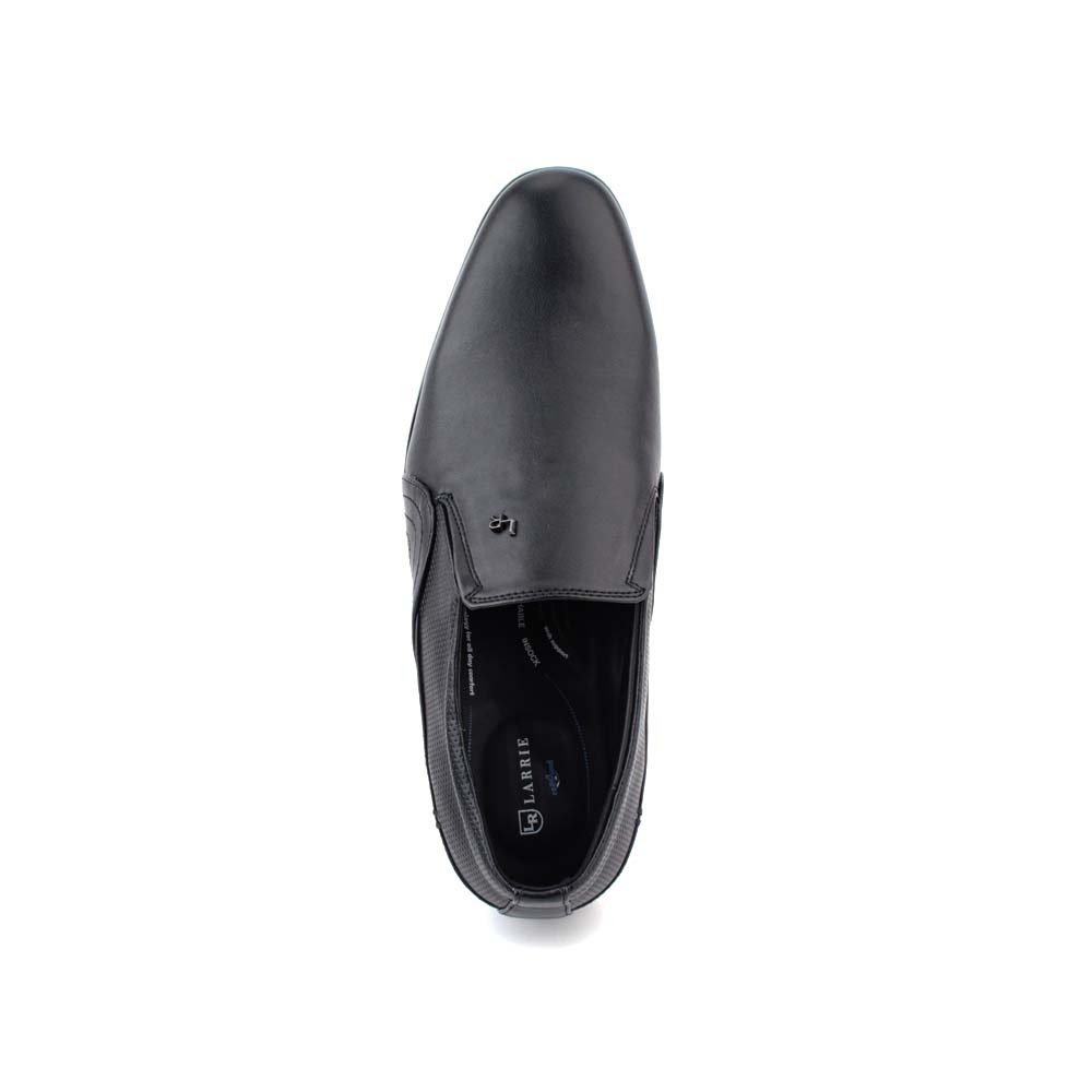 LR LARRIE Men's Black Smart Dress Formal Slip On Shoes - Image 5