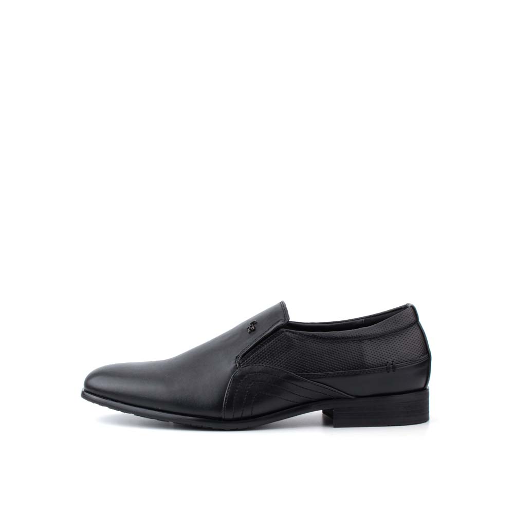 LR LARRIE Men's Black Smart Dress Formal Slip On Shoes