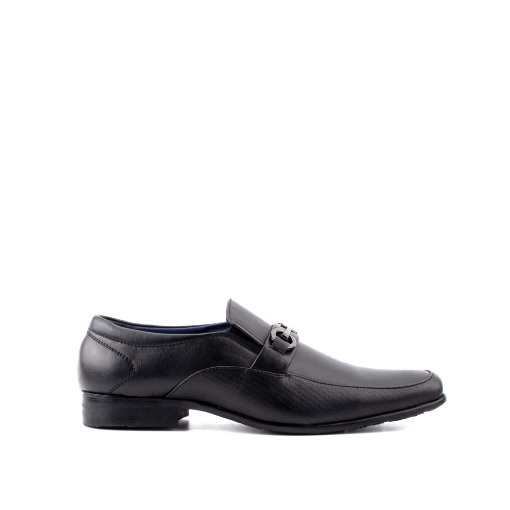 LR LARRIE Men Black Metal Clip Slip On Smart Casual Business Wear - Image 2