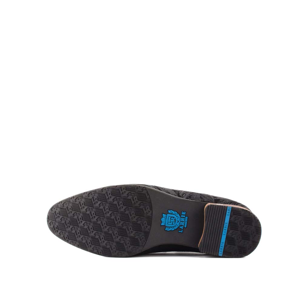 LR LARRIE Men Black Classy Full Patterned Business Footwear - Image 2