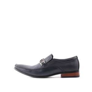 LR LARRIE Men Dark Navy Modern Smooth Wing Tip Formal Wear