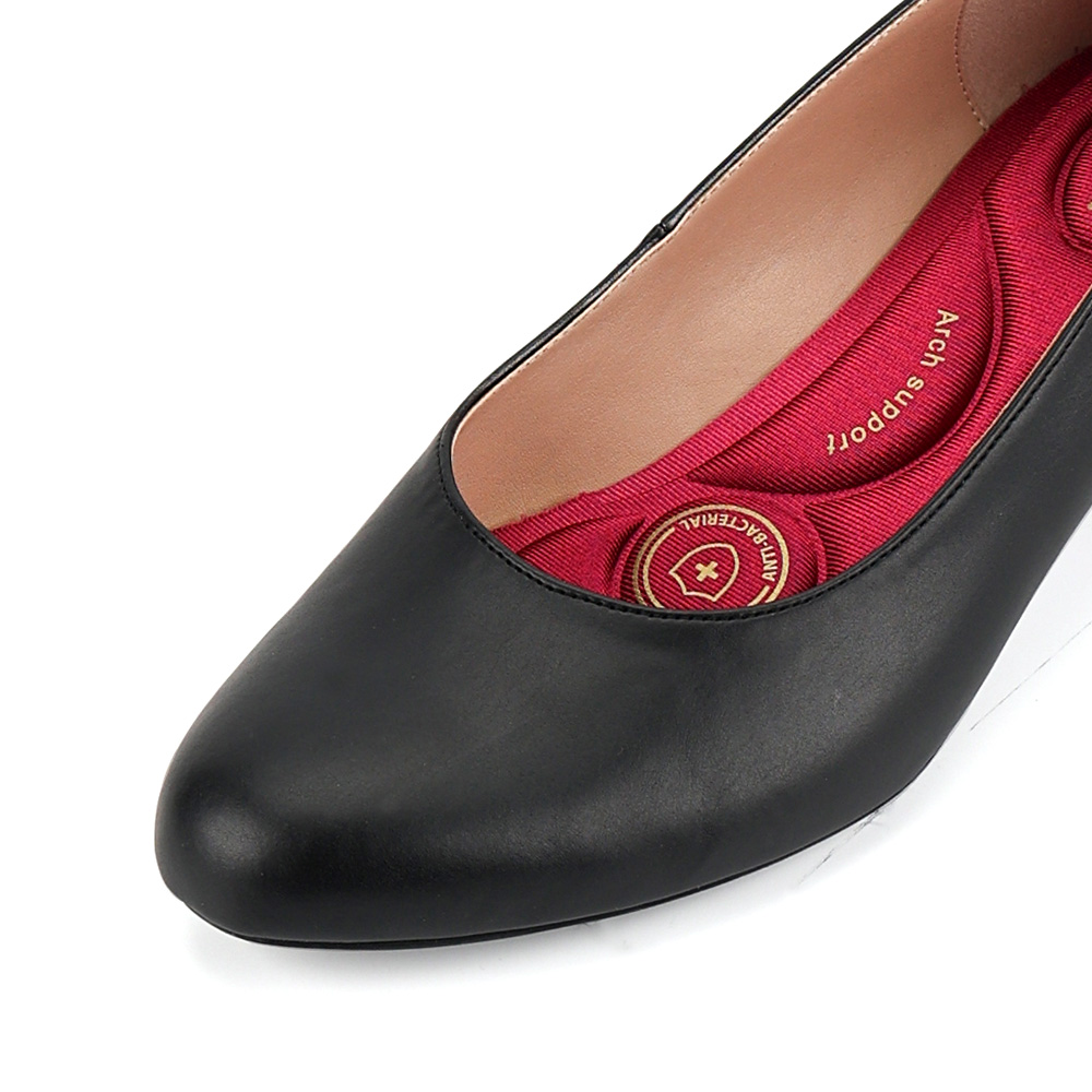 LARRIE Women Low Heels Slip On Pump - L22411-BW01SV-1-BLACK - Image 6