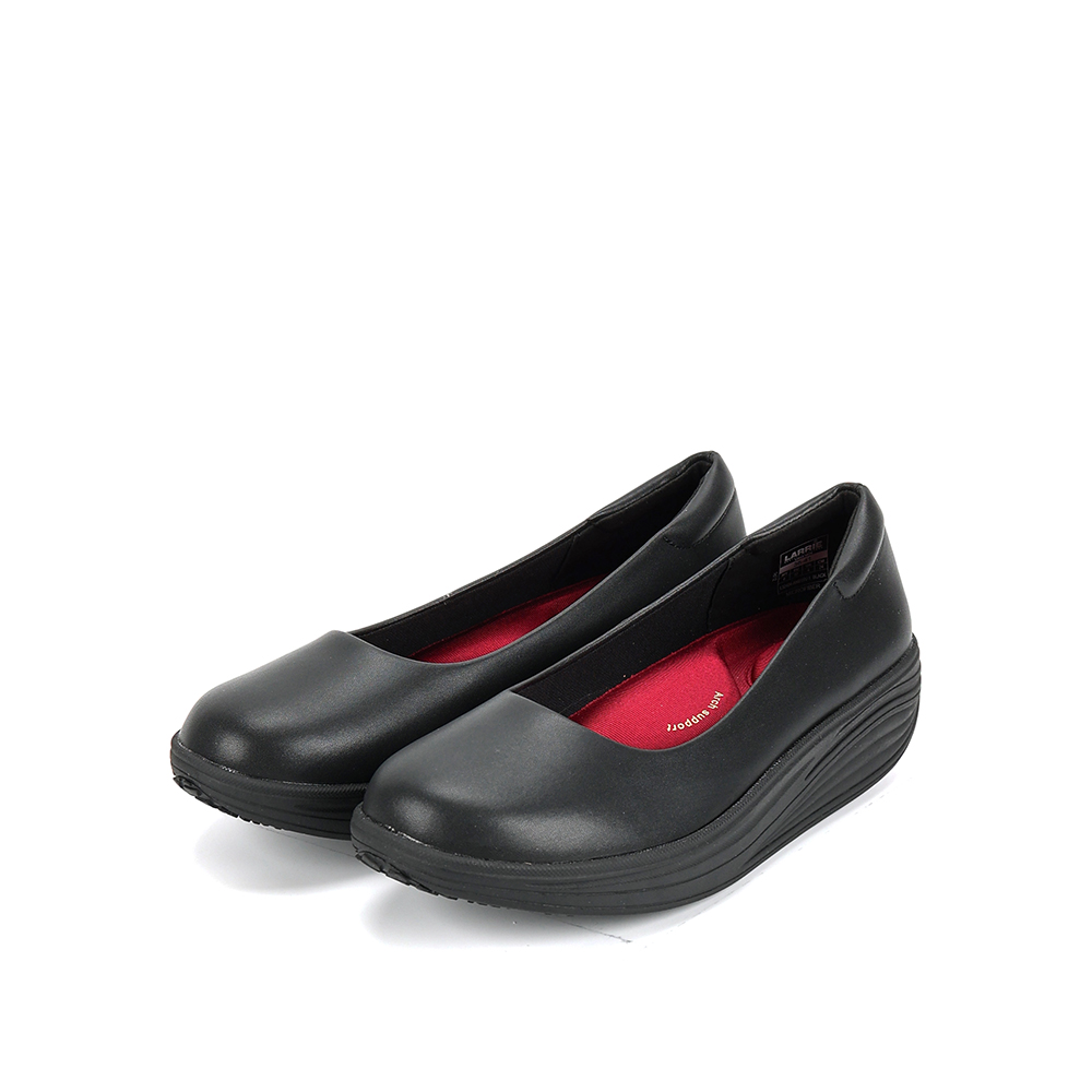 LARRIE Ladies Black Zuri Anti-Odour Wedge Work Shoes - Image 2