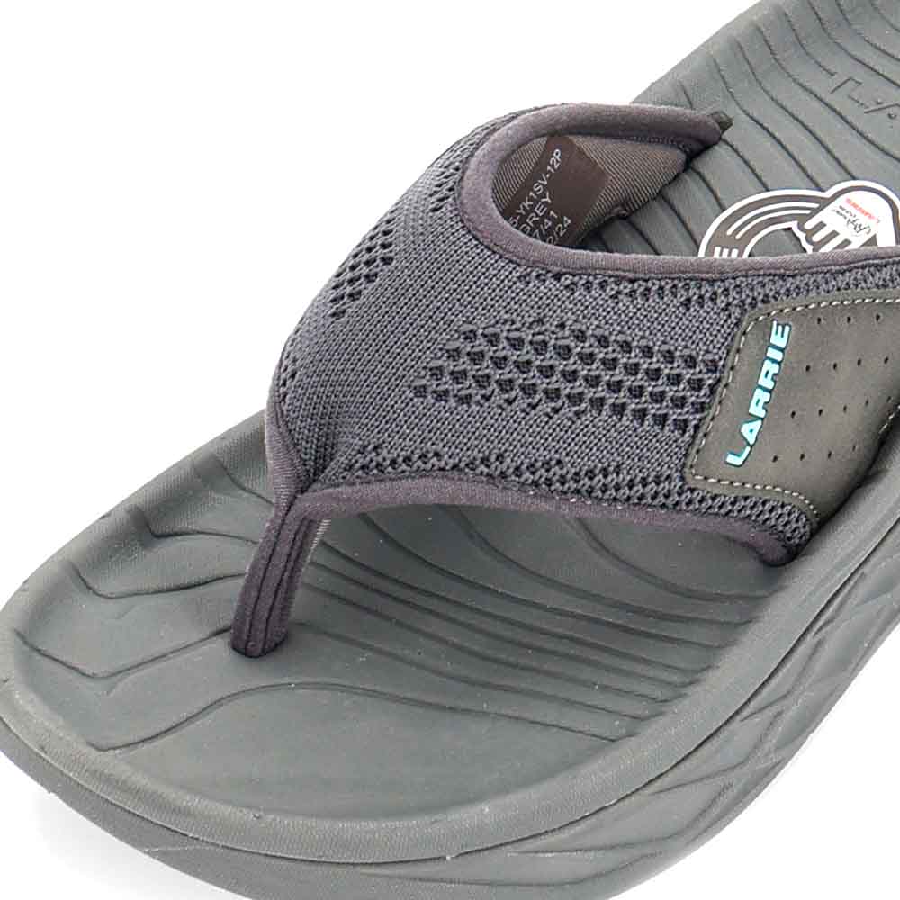 LARRIE Men Grey Cushion Soles Comfy Sandals 592515-YK1SV-12P-GREY - Image 6