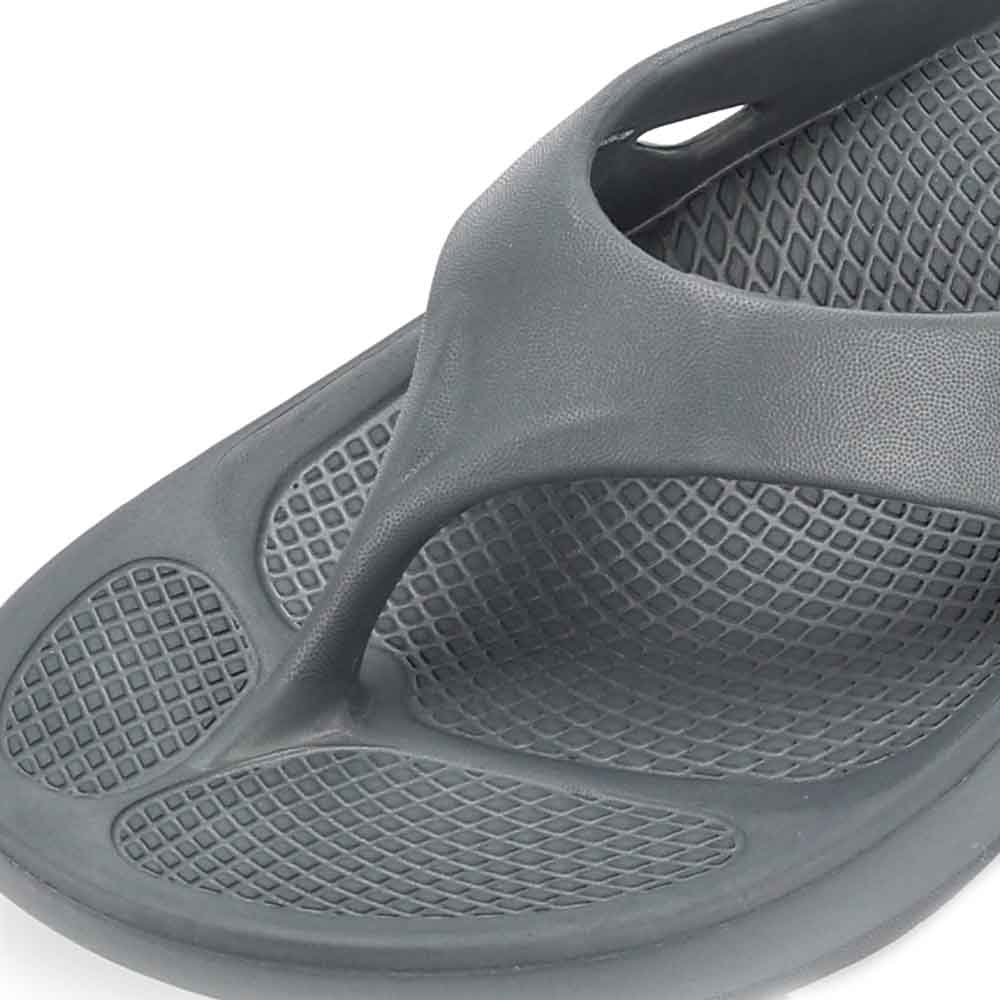 LARRIE Men Grey Durable Light Weight Casual Flip Flops 592505-CS1SV-12P-GREY - Image 5