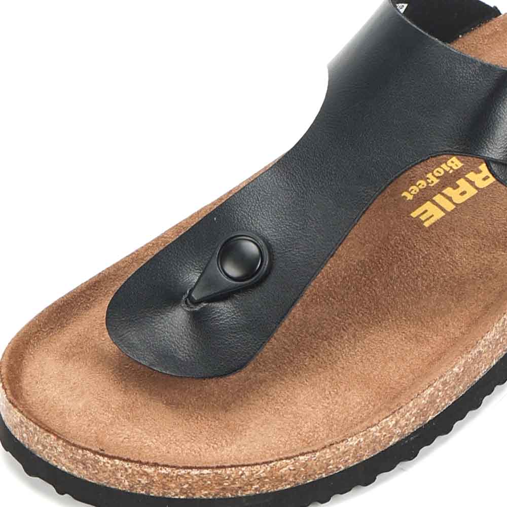 LARRIE Men Black Comfy T-Strap Thong Sandals 592508-TH1SV-1P-BLACK - Image 5
