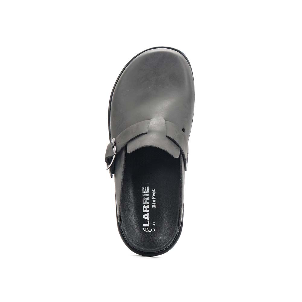 LARRIE Men Black Closed Toe Buckled Casual Clogs 592510-TH1SV-1P-BLACK - Image 4