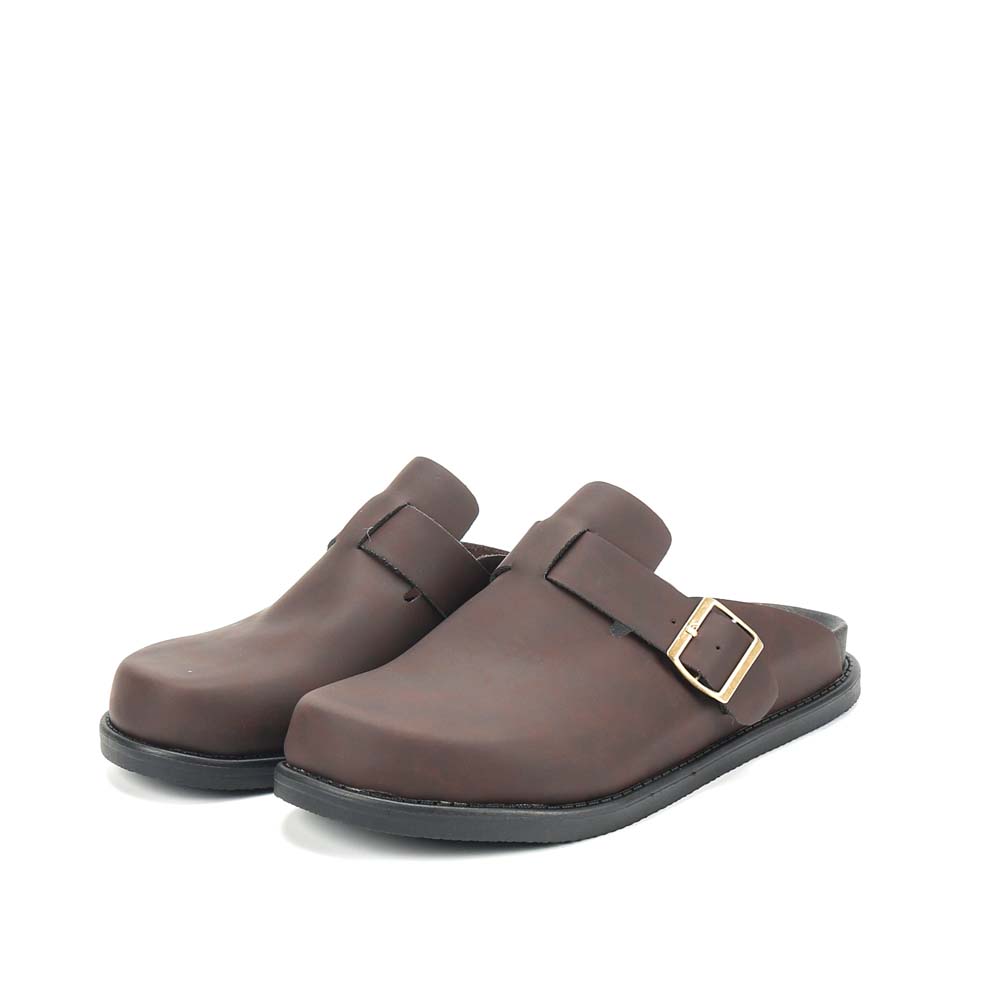 LARRIE Men Coffee Closed Toe Buckled Casual Clogs 592510-TH1SV-33P-COFFEE - Image 7