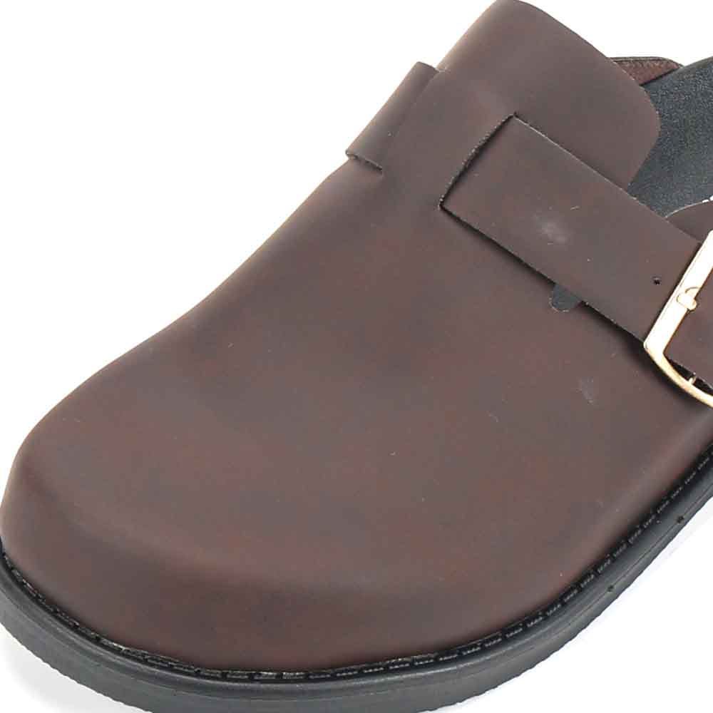 LARRIE Men Coffee Closed Toe Buckled Casual Clogs 592510-TH1SV-33P-COFFEE - Image 5