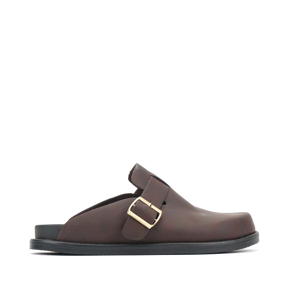 LARRIE Men Coffee Closed Toe Buckled Casual Clogs 592510-TH1SV-33P-COFFEE - Image 2