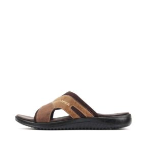 LARRIE Men Khaki Comfy Feet Daily Wear Sliders 592512-683SV-6P-KHAKI
