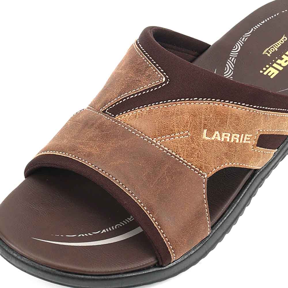 LARRIE Men Khaki Comfy Feet Daily Wear Sliders 592512-683SV-6P-KHAKI - Image 5