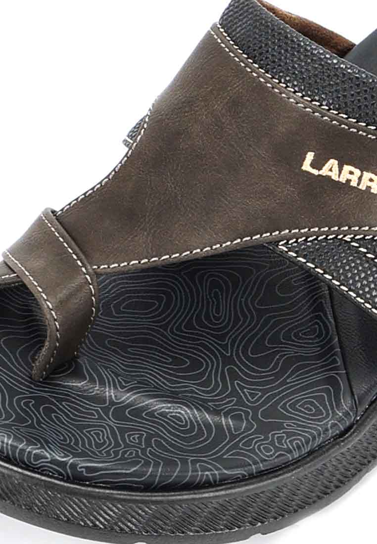 LARRIE Men Dark Grey Soothe Sole Comfy Toe-Loop Sandals 592514-681SV-13P-D.GREY - Image 4