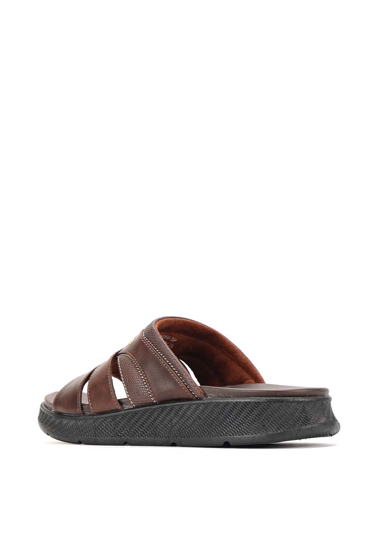 LARRIE Men Brown Soothe Sole Comfy Open Toe Sandals 592514-683SV-3P-BROWN - Image 4