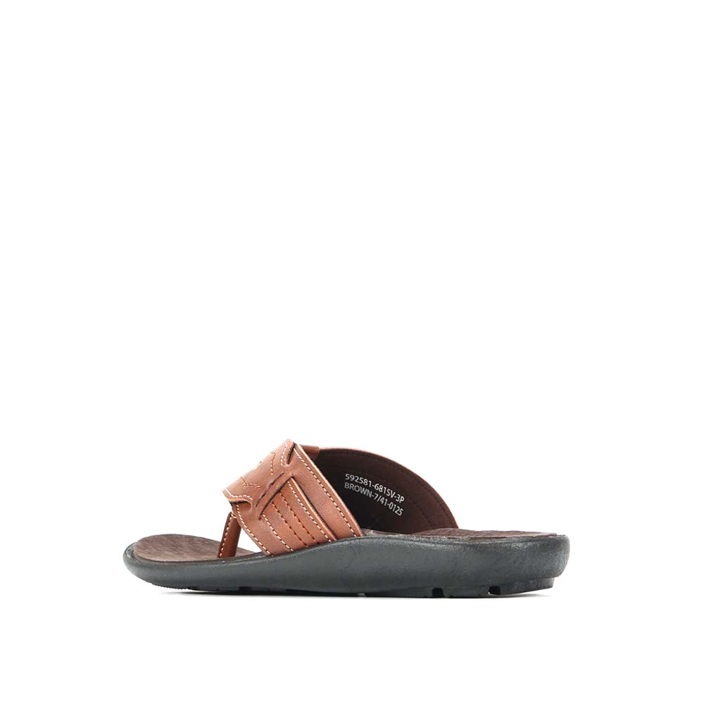 LARRIE Men Brown Breeze Walk Casual Comfort Thongs 592581-681SV-3P-BROWN - Image 6