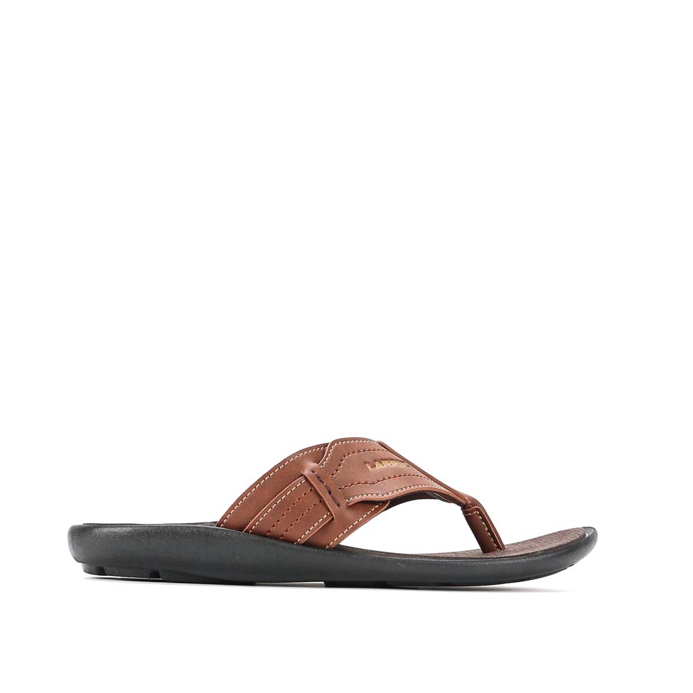 LARRIE Men Brown Breeze Walk Casual Comfort Thongs 592581-681SV-3P-BROWN - Image 2