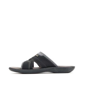 LARRIE Men Black Smooth Step Slip On Comfort Sandals 592582-681SV-1P-BLACK