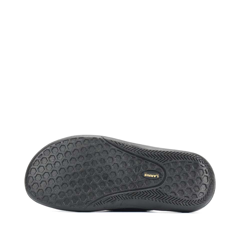 LARRIE Men Black Smooth Step Slip On Comfort Sandals - Image 3