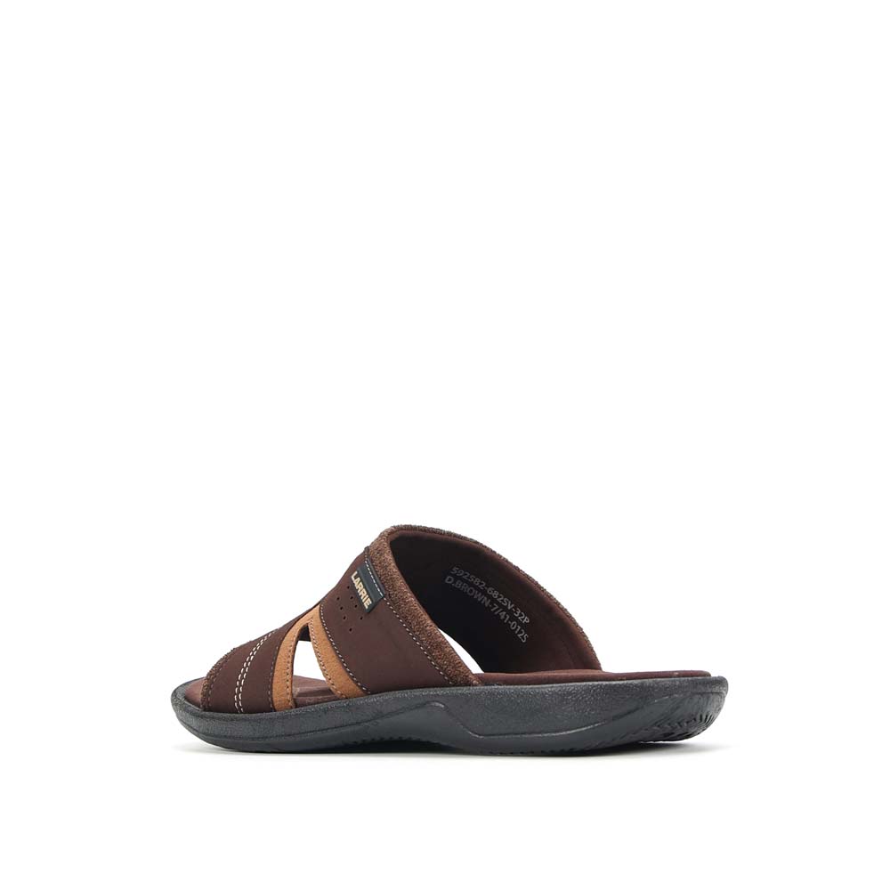 LARRIE Men Dark Brown Smooth Step Slip On Comfort Sandals 592582-682SV-32P-D.BROWN - Image 4