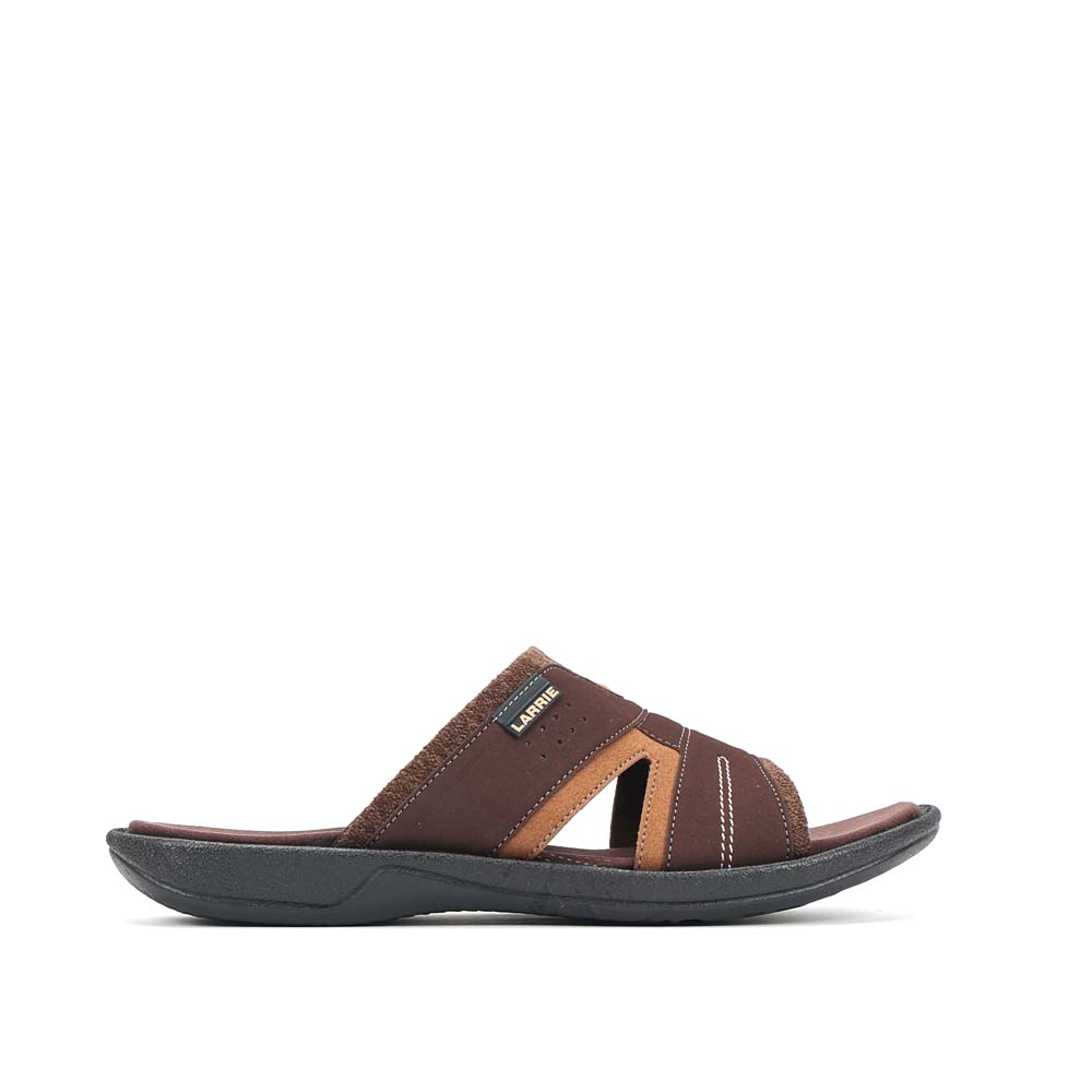 LARRIE Men Dark Brown Smooth Step Slip On Comfort Sandals 592582-682SV-32P-D.BROWN - Image 6