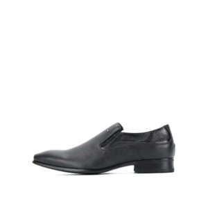 LR LARRIE Men BLACK Smooth Step Plain Loafers