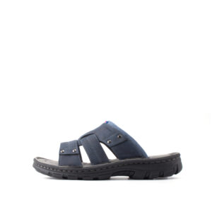 LARRIE Men Navy Slip On Warm Sandals (One Size Smaller Fitting)