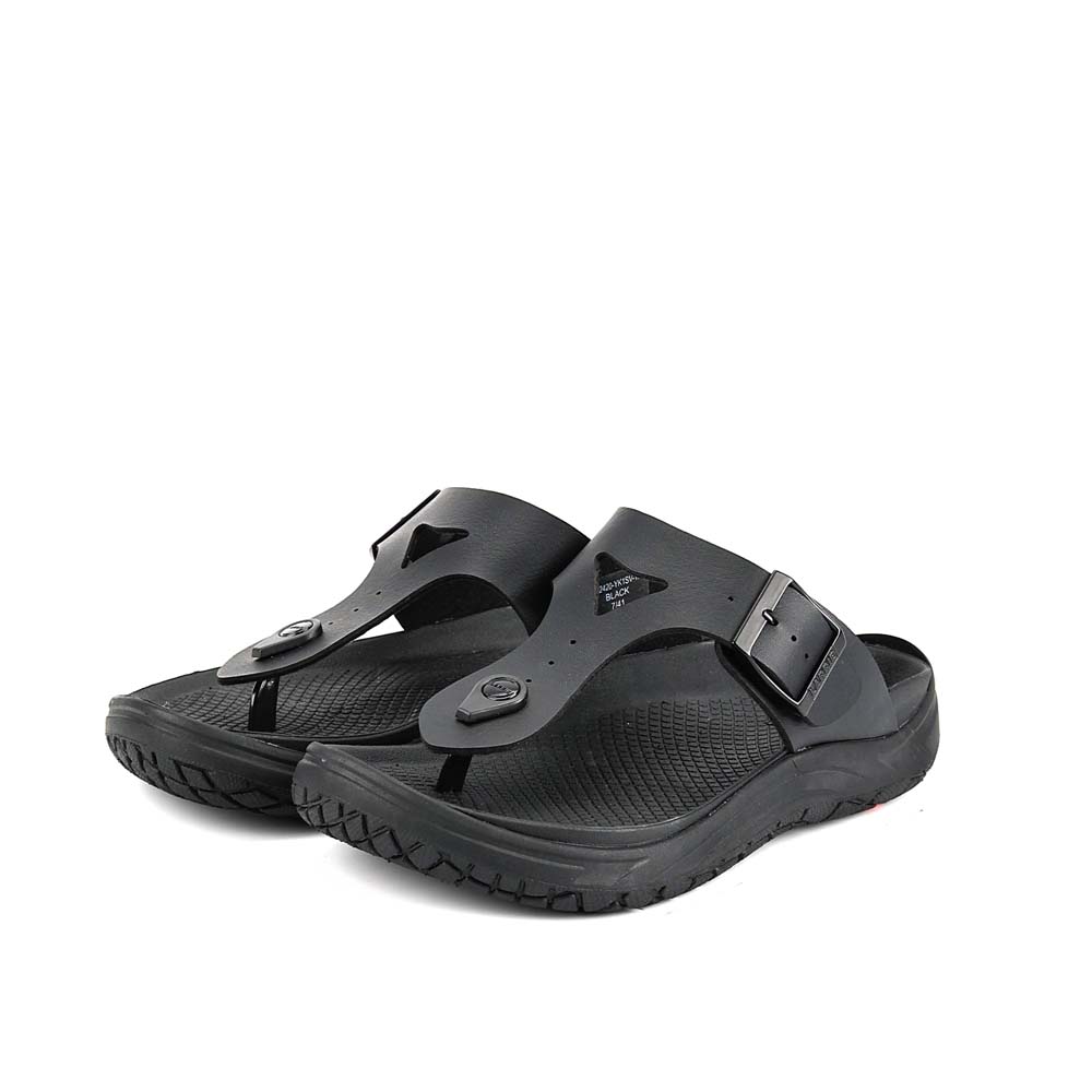 LARRIE Men Black Soft Footbed Casual Sandals - Image 7