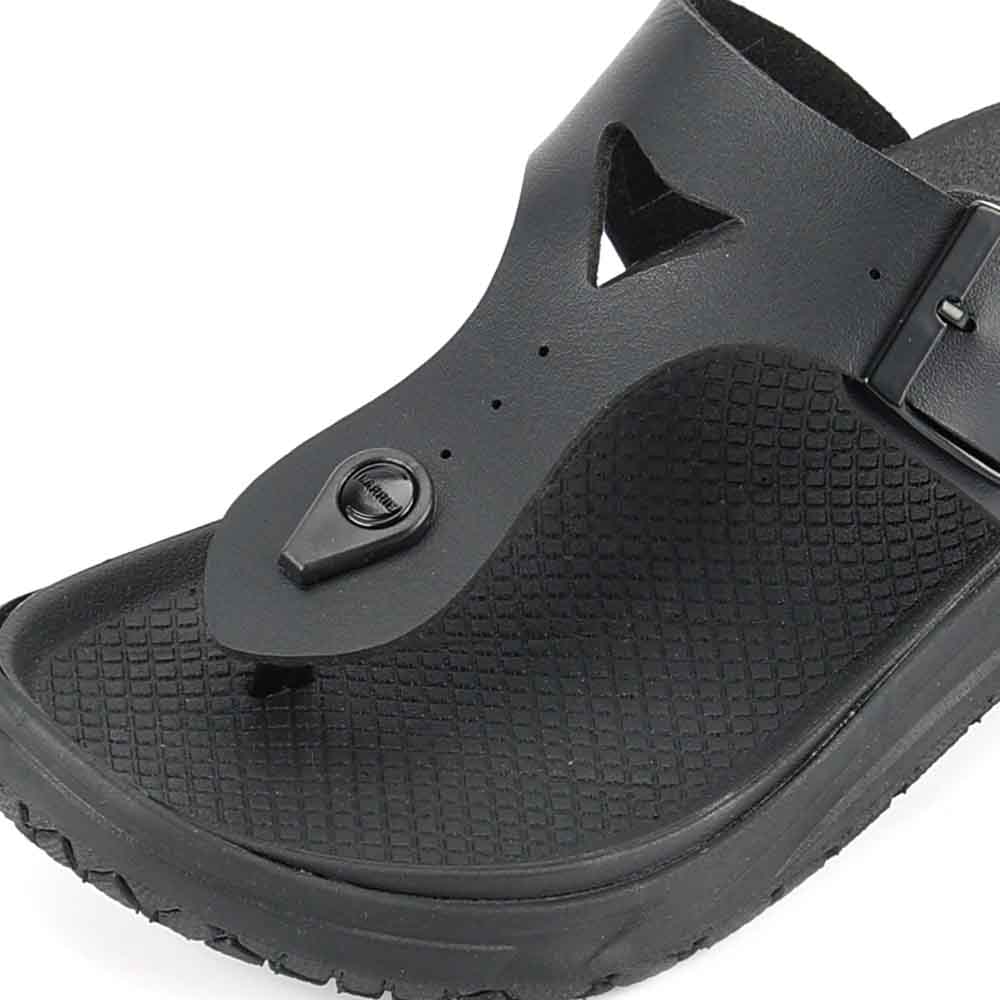 LARRIE Men Black Soft Footbed Casual Sandals - Image 5