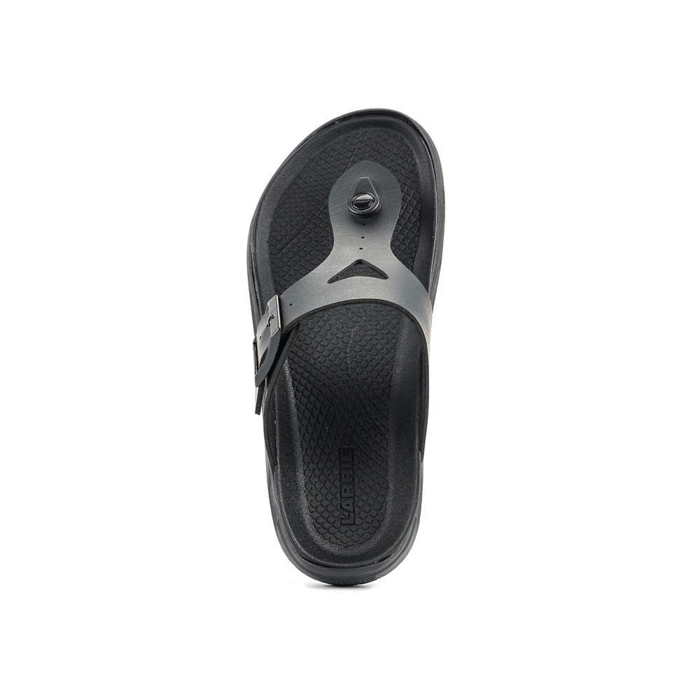 LARRIE Men Black Soft Footbed Casual Sandals - Image 4