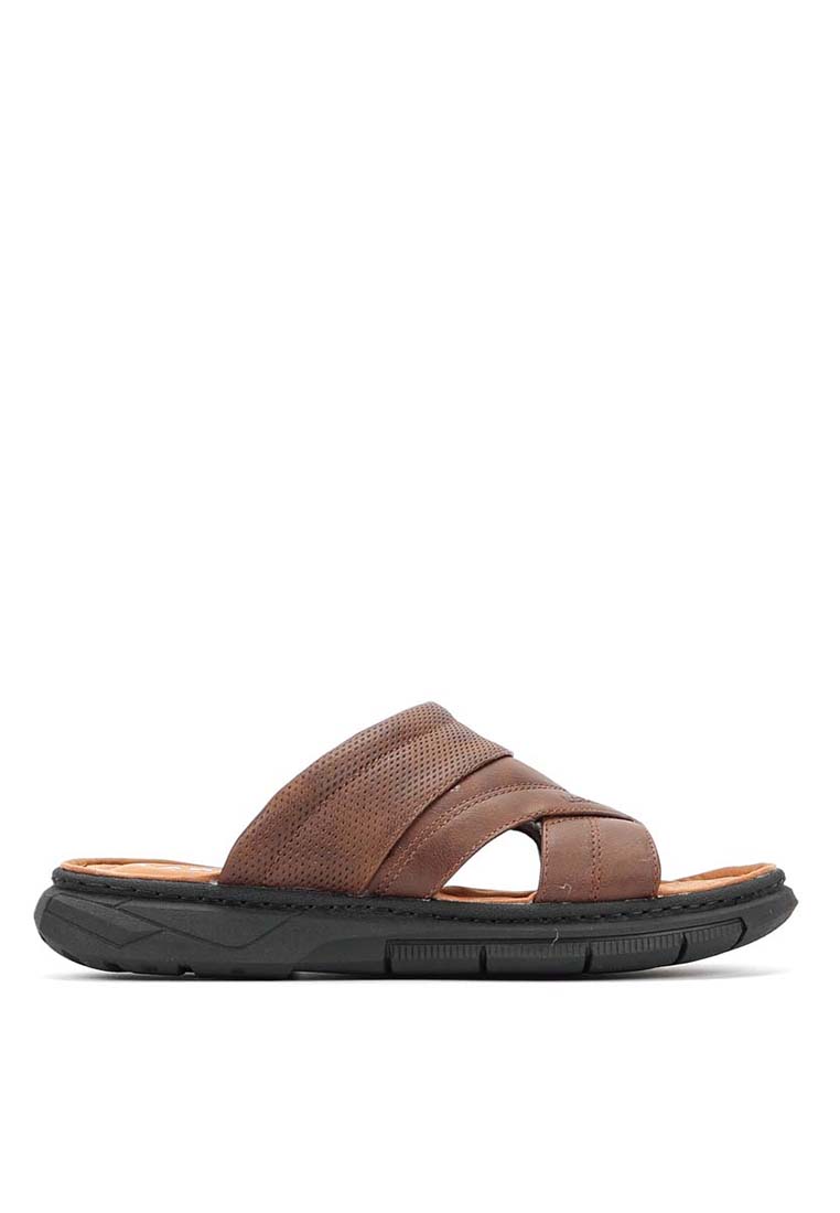 LARRIE Men Dark Brown Easy Going Comfort Open Toe Sandals - Image 6