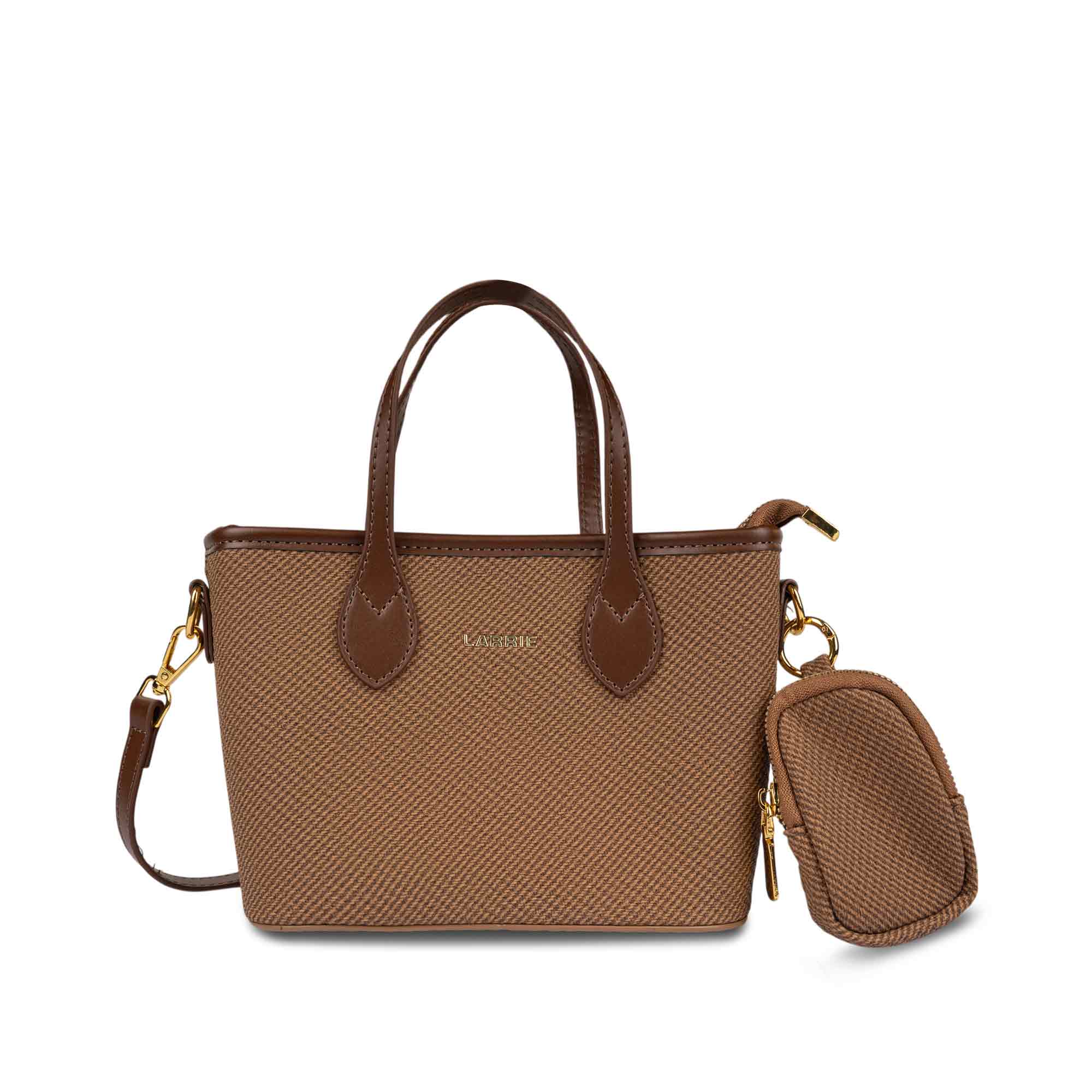 LARRIE Ladies PU Leather Canvas Mini Tote Bag - Image 2