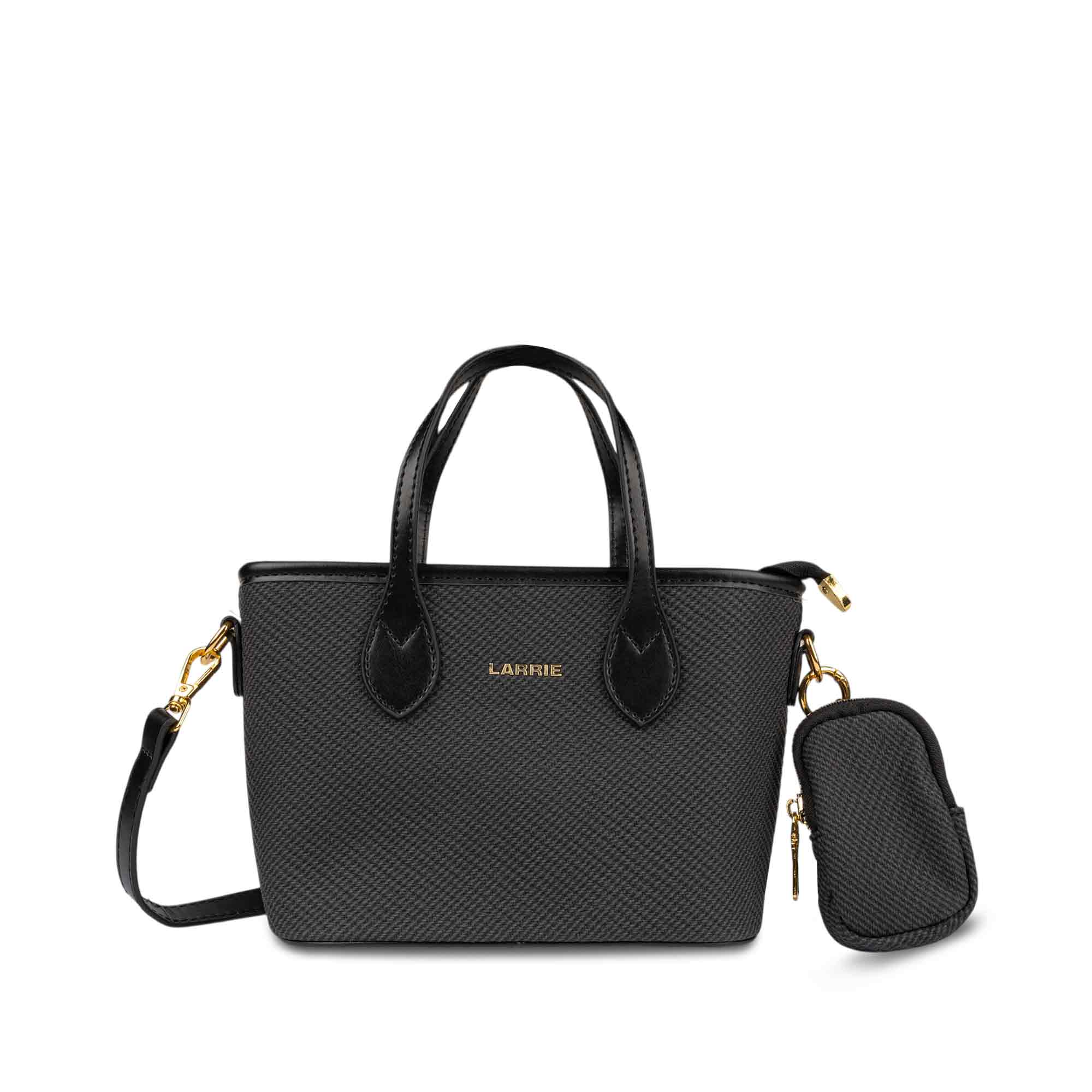 LARRIE Ladies PU Leather Canvas Mini Tote Bag - Image 3