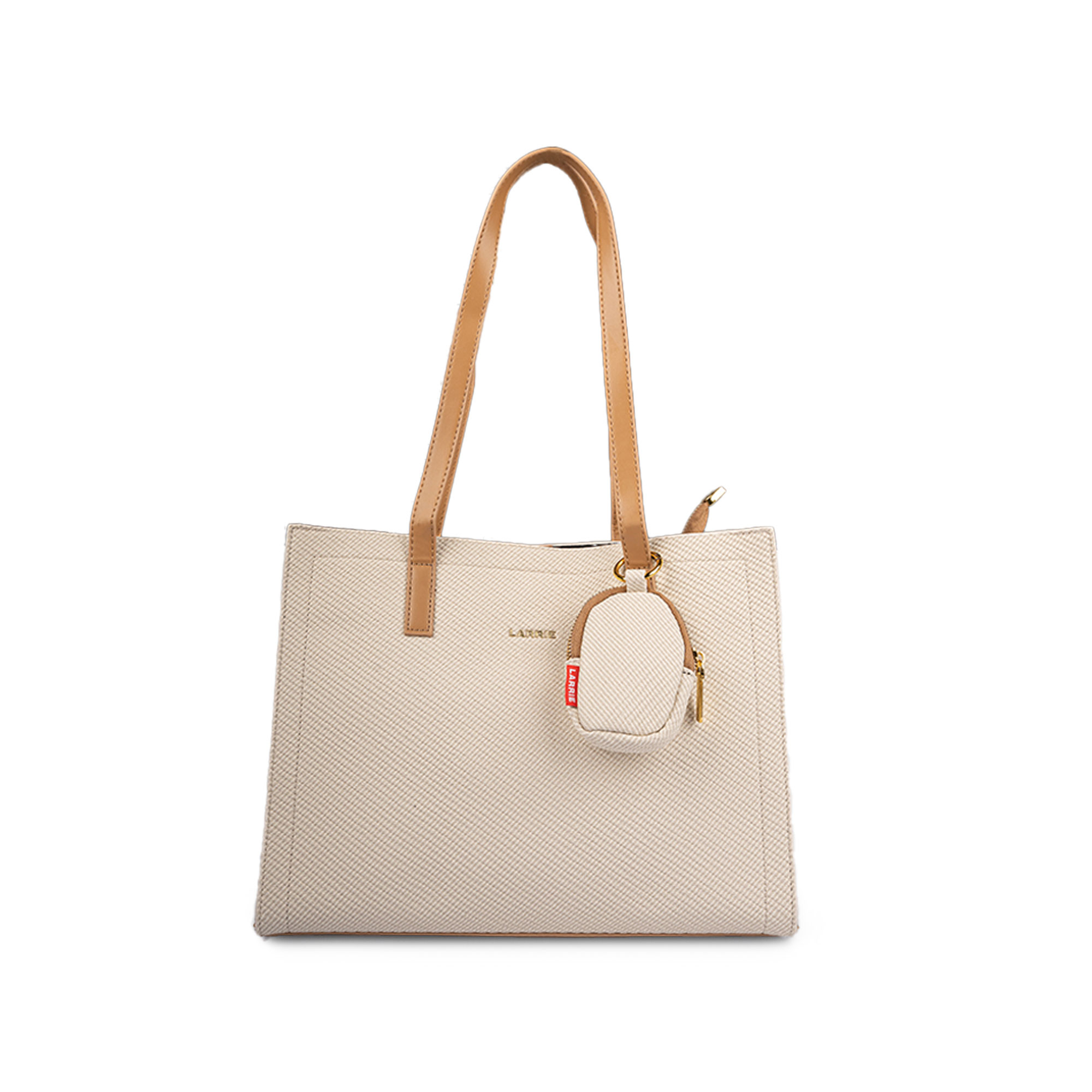 LARRIE Ladies Bag PU Leather Canvas Tote - Image 4