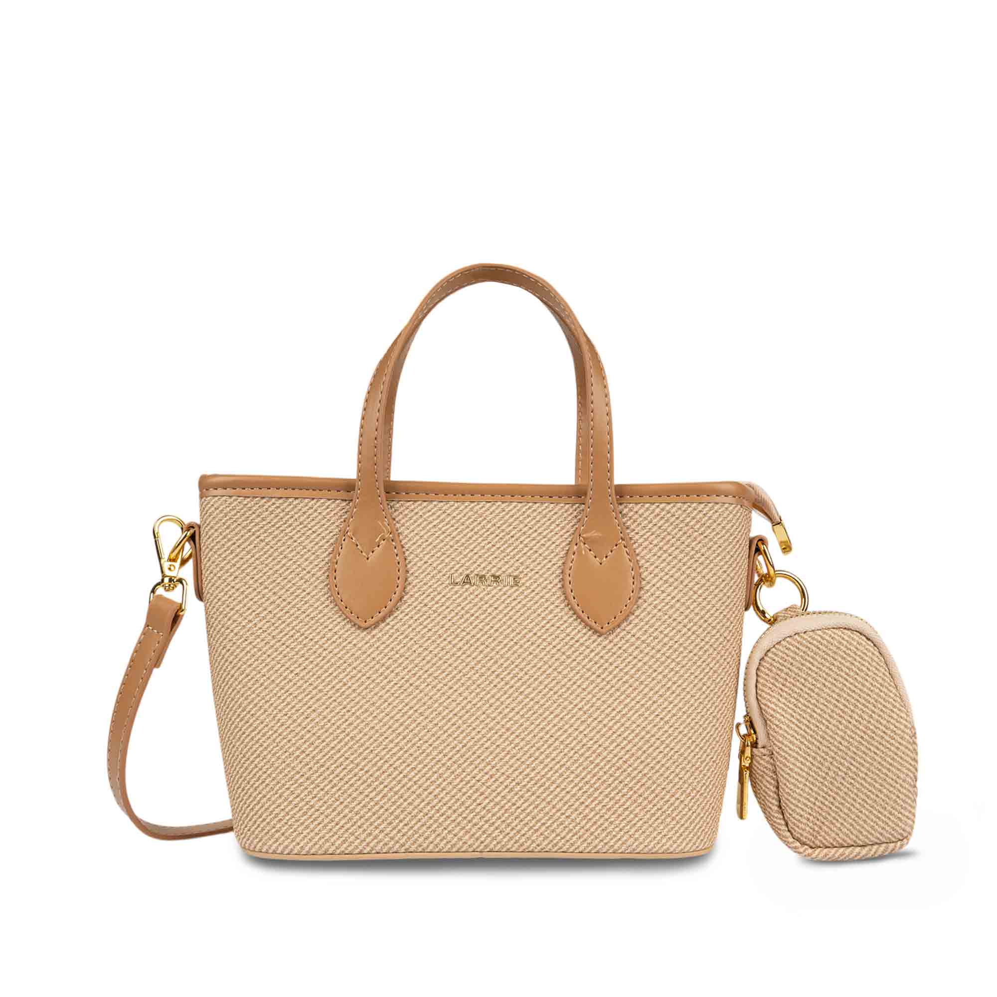 LARRIE Ladies PU Leather Canvas Mini Tote Bag - Image 5