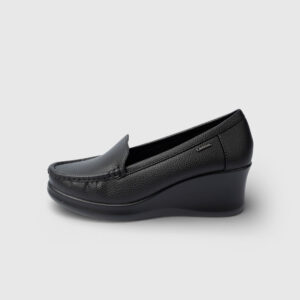 LARRIE Ladies Dorothy Black Wedge Slip-On Shoes