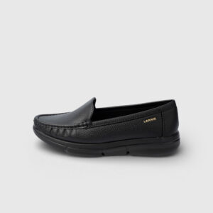 LARRIE Ladies Charlie Black Slip-On Loafers Shoes