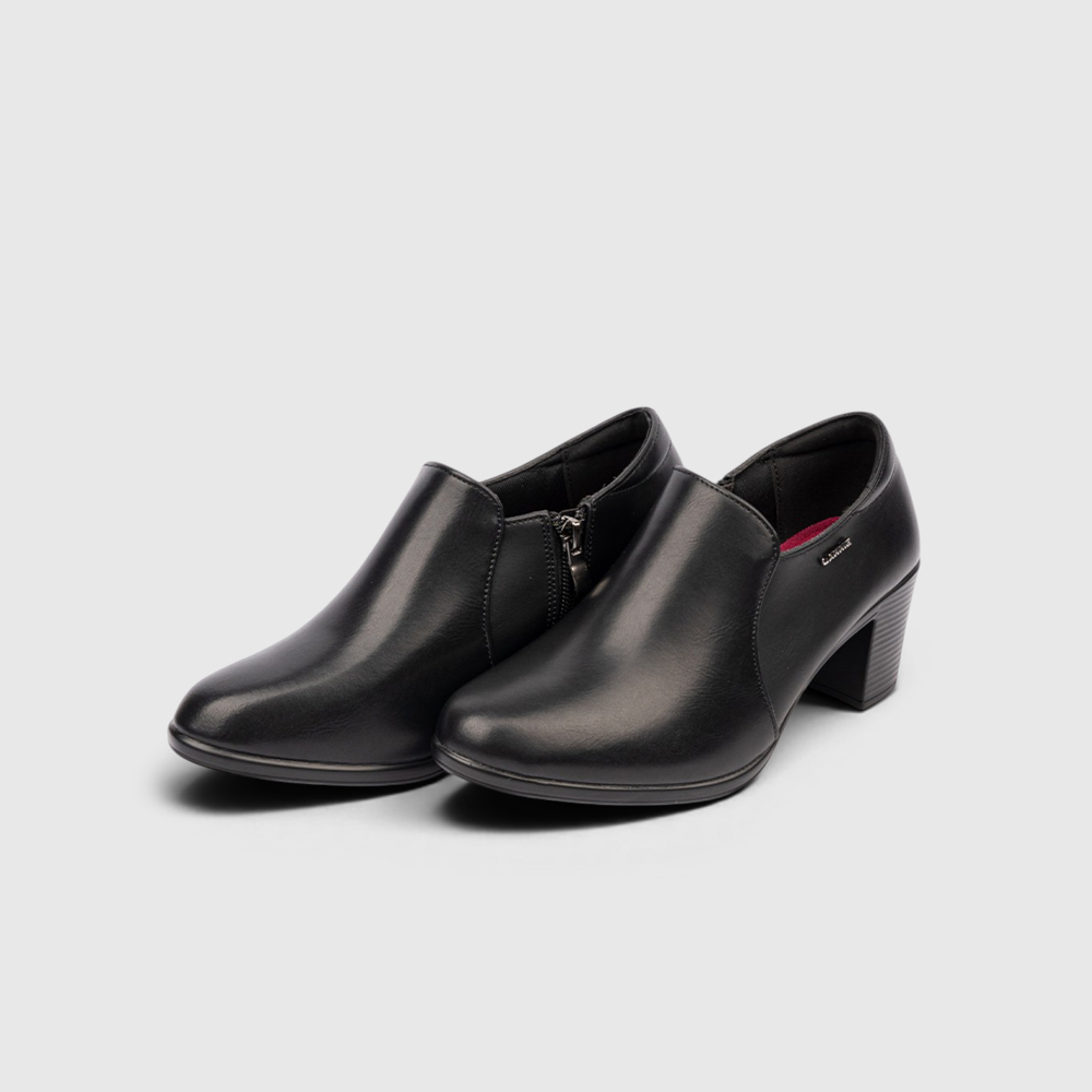 LARRIE Ladies PU Leather Heeled Comfort Shoe - Image 2
