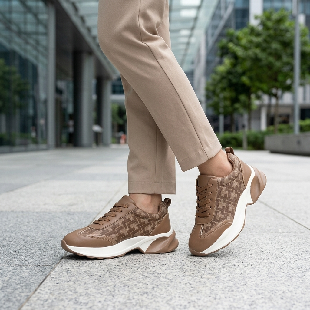 LARRIE Ladies Blake Monogram Platform Sneakers - Image 2