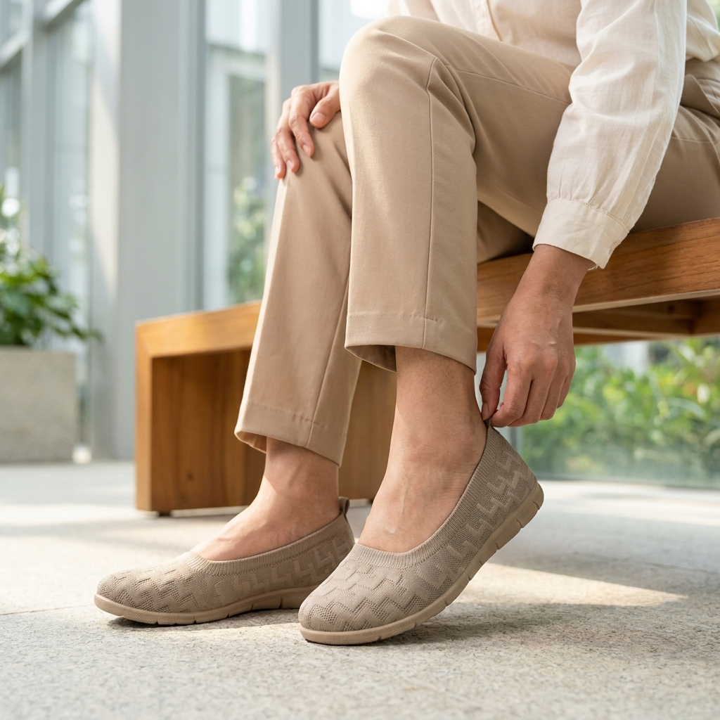 LARRIE Ladies Naomi1 Monogram Slip-On Flats - Image 3